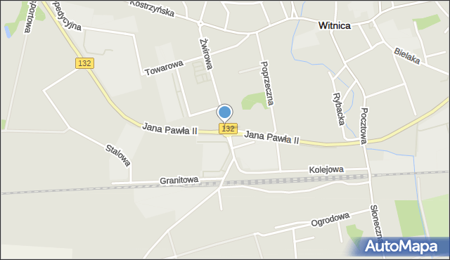 Witnica powiat gorzowski, Rondo Rzymskie, mapa Witnica powiat gorzowski