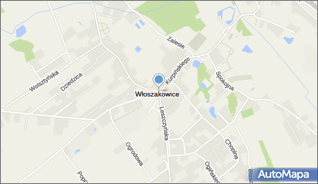 Włoszakowice, Rondo Jana Pawła II, mapa Włoszakowice