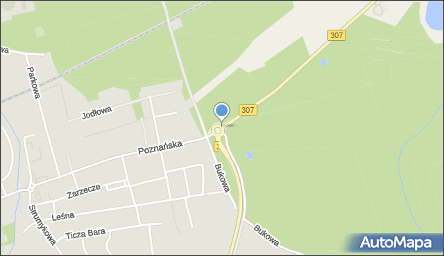 Wojnowice gmina Opalenica, Rondo Pierwszego Polskiego Motocykla Lech, mapa Wojnowice gmina Opalenica