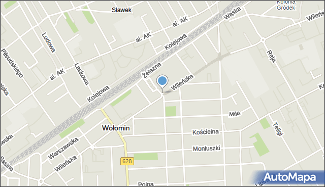 Wołomin, Rondo Pileckiego Witolda, rtm., mapa Wołomin