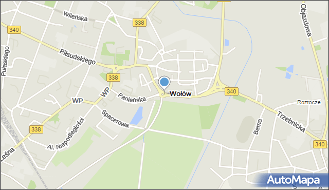 Wołów, Rondo Miasta Canteleu, mapa Wołów