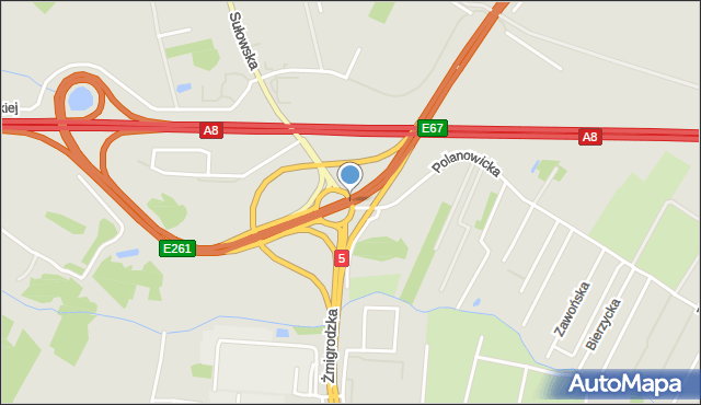 Wrocław, Rondo Obrońców Grodna, mapa Wrocławia