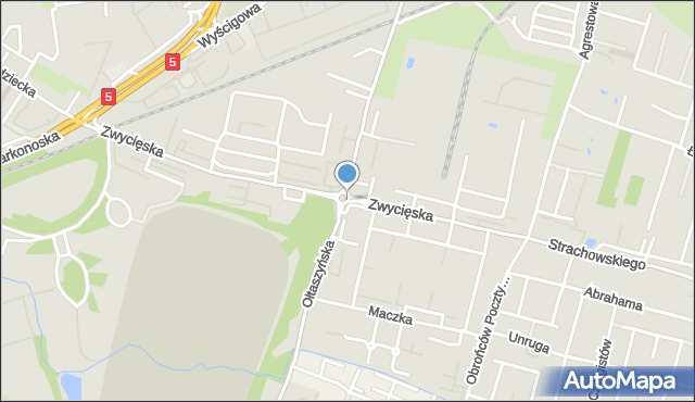 Wrocław, Rondo św. Ojca Pio, mapa Wrocławia