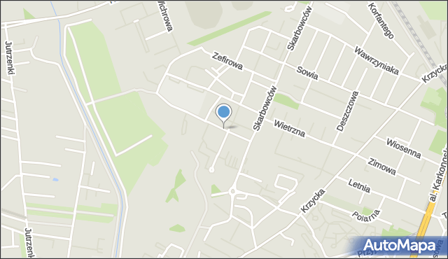 Wrocław, Róży Wiatrów, mapa Wrocławia