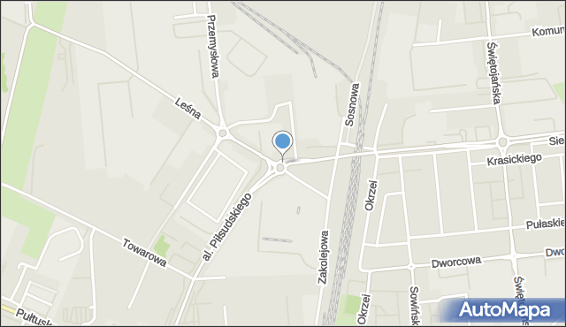 Wyszków, Rondo Wyszkowskich Hutników, mapa Wyszków