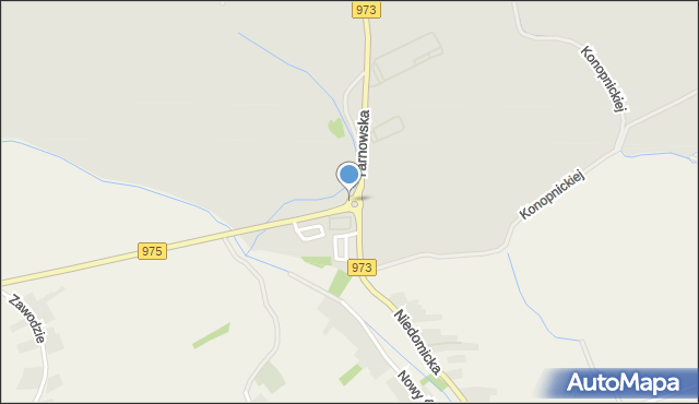 Żabno powiat tarnowski, Rondo Polskiego Czerwonego Krzyża, mapa Żabno powiat tarnowski