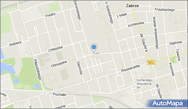 Zabrze, Różańskiego Bolesława, dr., mapa Zabrza