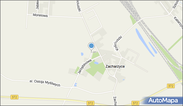 Zacharzyce, Robotnicza, mapa Zacharzyce