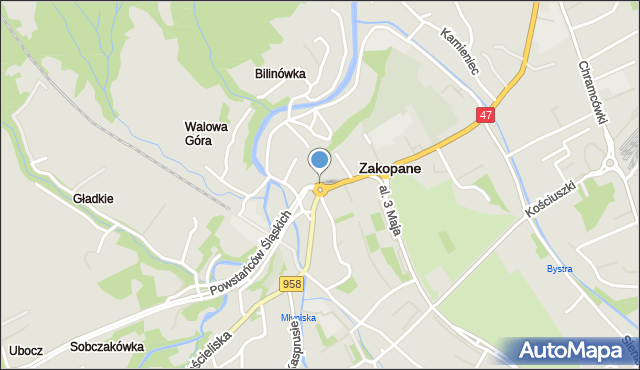 Zakopane, Rondo Dmowskiego Romana, mapa Zakopanego