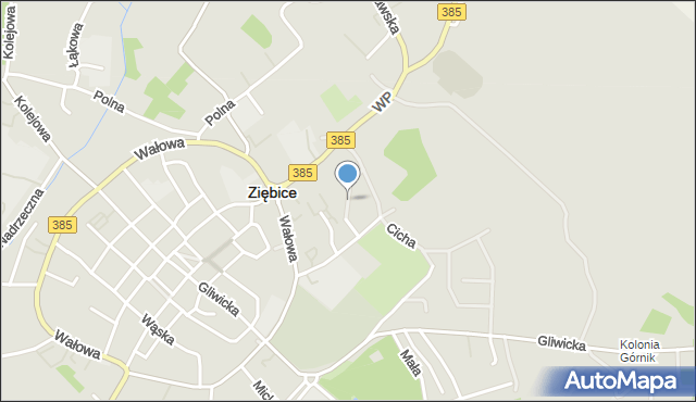 Ziębice, Różana, mapa Ziębice