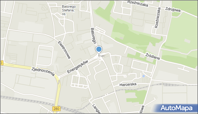 Zielona Góra, Rondo Edwarda Jaworskiego, ppłk. pil., mapa Zielona Góra