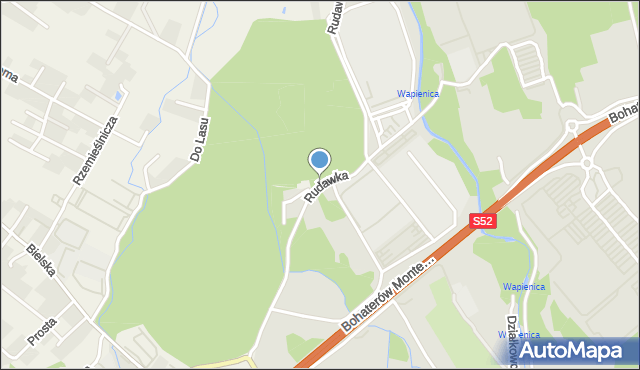 Bielsko-Biała, Rudawka, mapa Bielsko-Białej