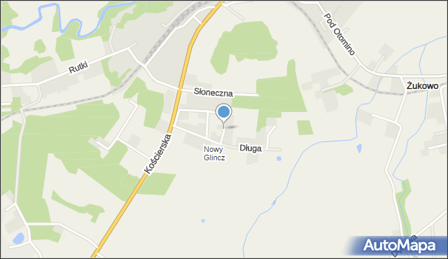 Glincz, Rubinowa, mapa Glincz