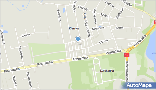 Gniezno, Rumiankowa, mapa Gniezna