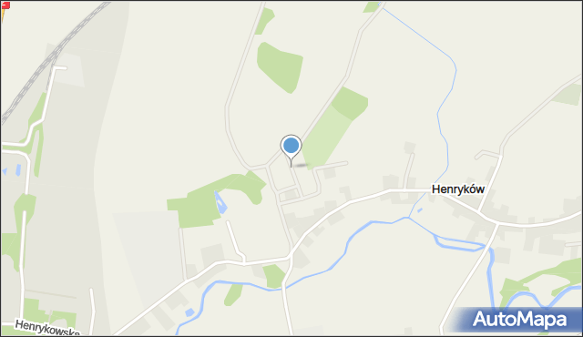Henryków gmina Szprotawa, Rubinowa, mapa Henryków gmina Szprotawa