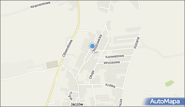 Jaczów, Ruszowicka, mapa Jaczów