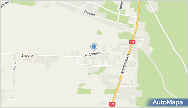 Kadzidło, Rubinowa, mapa Kadzidło