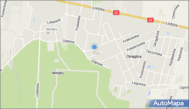 Kalisz, Rubińskiego Jerzego, mapa Kalisza