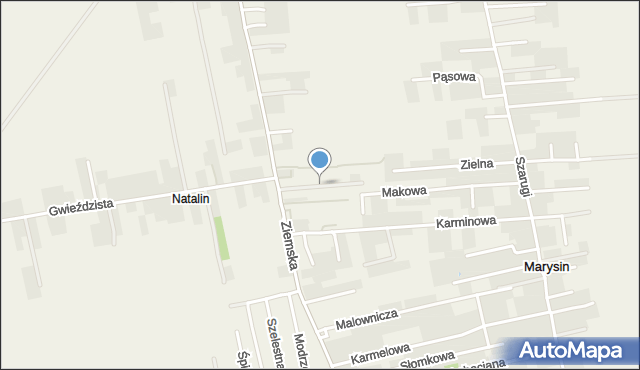 Marysin gmina Jastków, Rubinowa, mapa Marysin gmina Jastków
