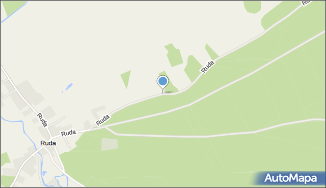 Ruda gmina Biała Piska, Ruda, mapa Ruda gmina Biała Piska