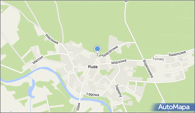 Ruda gmina Bojanów, Ruda, mapa Ruda gmina Bojanów