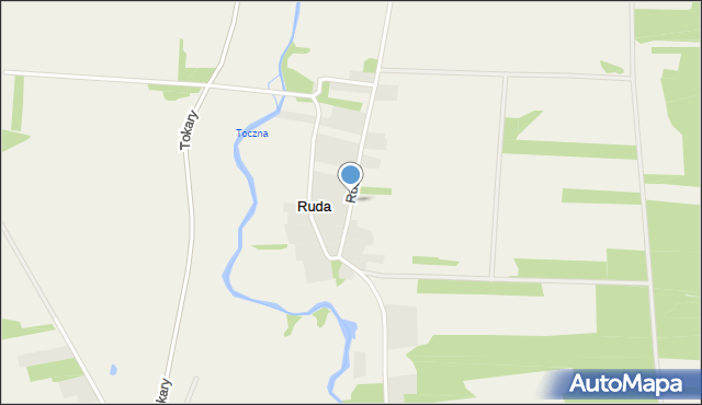 Ruda gmina Korczew, Ruda, mapa Ruda gmina Korczew