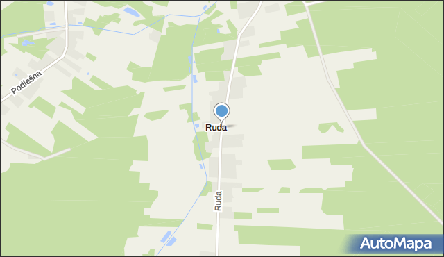 Ruda gmina Kozienice, Ruda, mapa Ruda gmina Kozienice