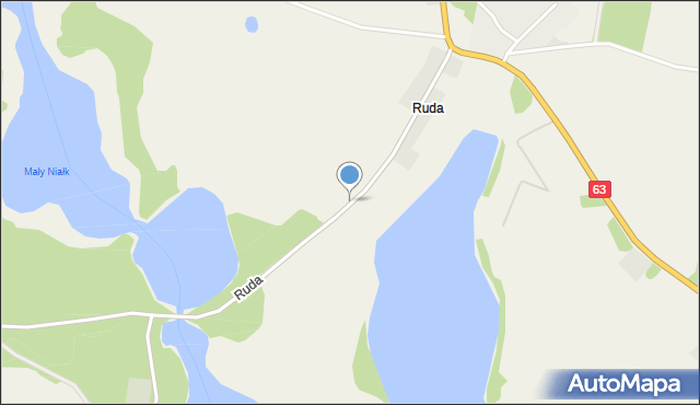 Ruda gmina Miłki, Ruda, mapa Ruda gmina Miłki