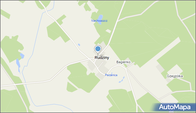 Rudziny gmina Brusy, Rudziny, mapa Rudziny gmina Brusy