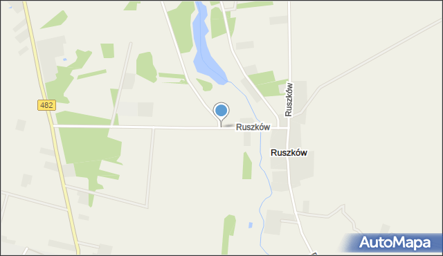 Ruszków gmina Brzeźnio, Ruszków, mapa Ruszków gmina Brzeźnio