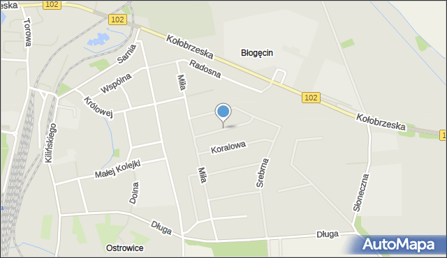 Trzebiatów powiat gryficki, Rubinowa, mapa Trzebiatów powiat gryficki