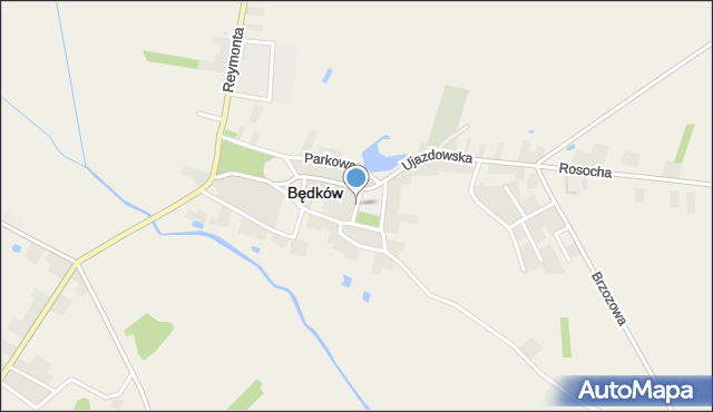 Będków powiat tomaszowski, Rynek Kościuszki Tadeusza, gen., mapa Będków powiat tomaszowski
