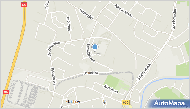 Będzin, Rycerska, mapa Będzin