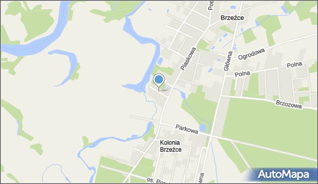 Brzeźce gmina Białobrzegi, Rybacka, mapa Brzeźce gmina Białobrzegi