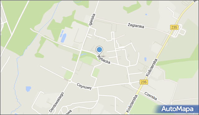 Chojnice, Rybacka, mapa Chojnic