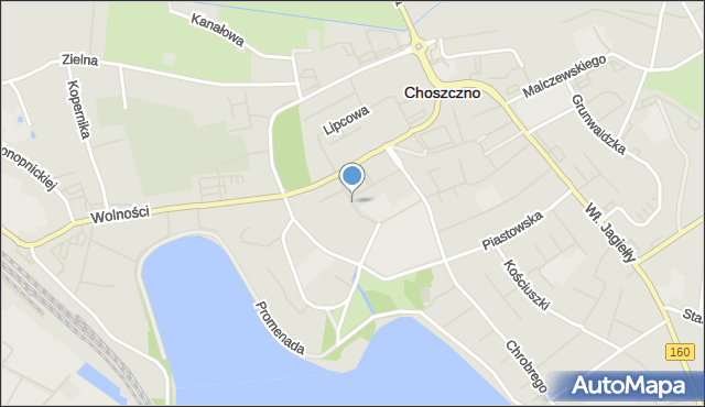 Choszczno, Rybacka, mapa Choszczno
