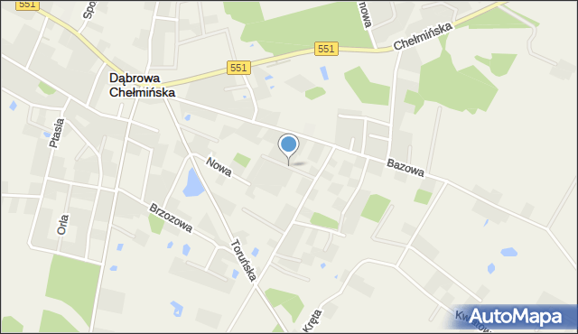 Dąbrowa Chełmińska, Rysia, mapa Dąbrowa Chełmińska