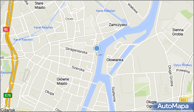 Gdańsk, Rybackie Pobrzeże, mapa Gdańska