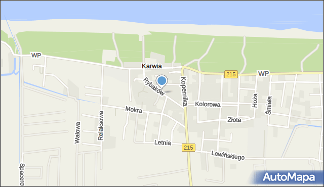 Karwia, Rybaków, mapa Karwia