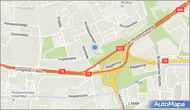 Katowice, Ryszarda, mapa Katowic