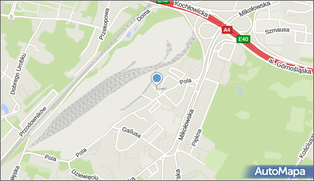 Katowice, Rycerska, mapa Katowic