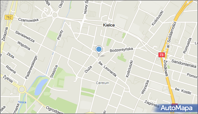 Kielce, Rynek, mapa Kielc