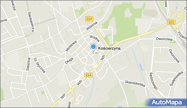 Kościerzyna, Rynkowa, mapa Kościerzyna