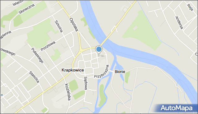 Krapkowice, Rybacka, mapa Krapkowice