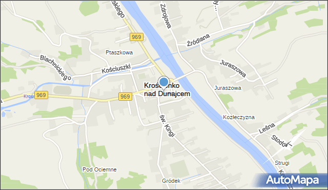 Krościenko nad Dunajcem, Rynek, mapa Krościenko nad Dunajcem