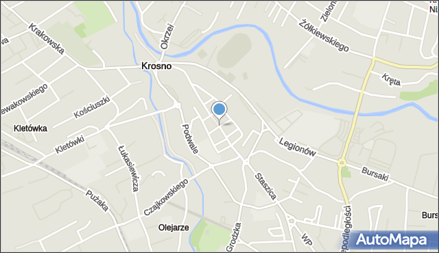 Krosno, Rynek, mapa Krosna