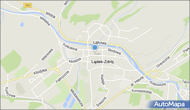 Lądek-Zdrój, Rynek, mapa Lądek-Zdrój