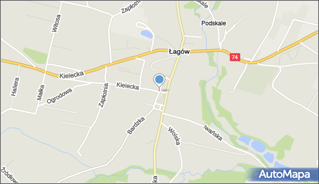 Łagów powiat kielecki, Rynek, mapa Łagów powiat kielecki