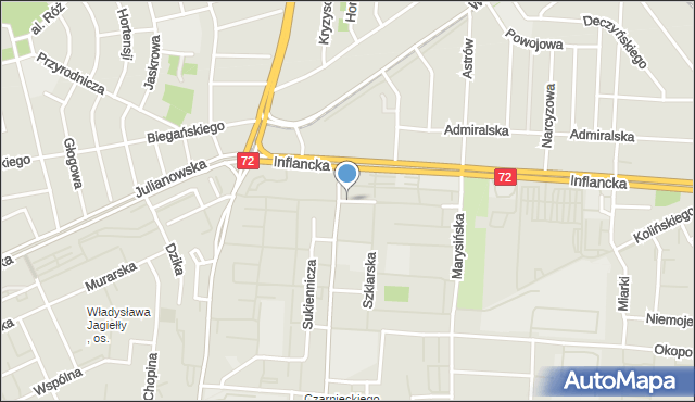 Łódź, Rysownicza, mapa Łodzi