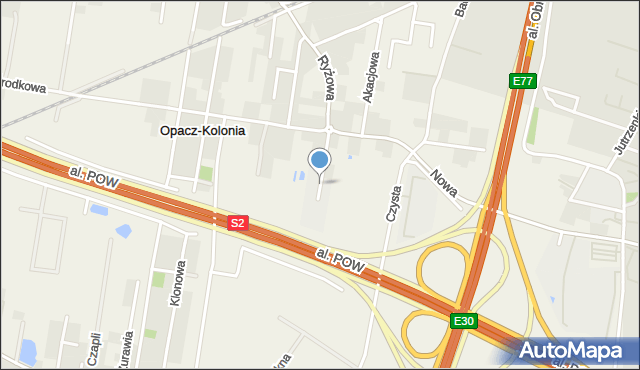 Michałowice-Wieś, Ryżowa, mapa Michałowice-Wieś